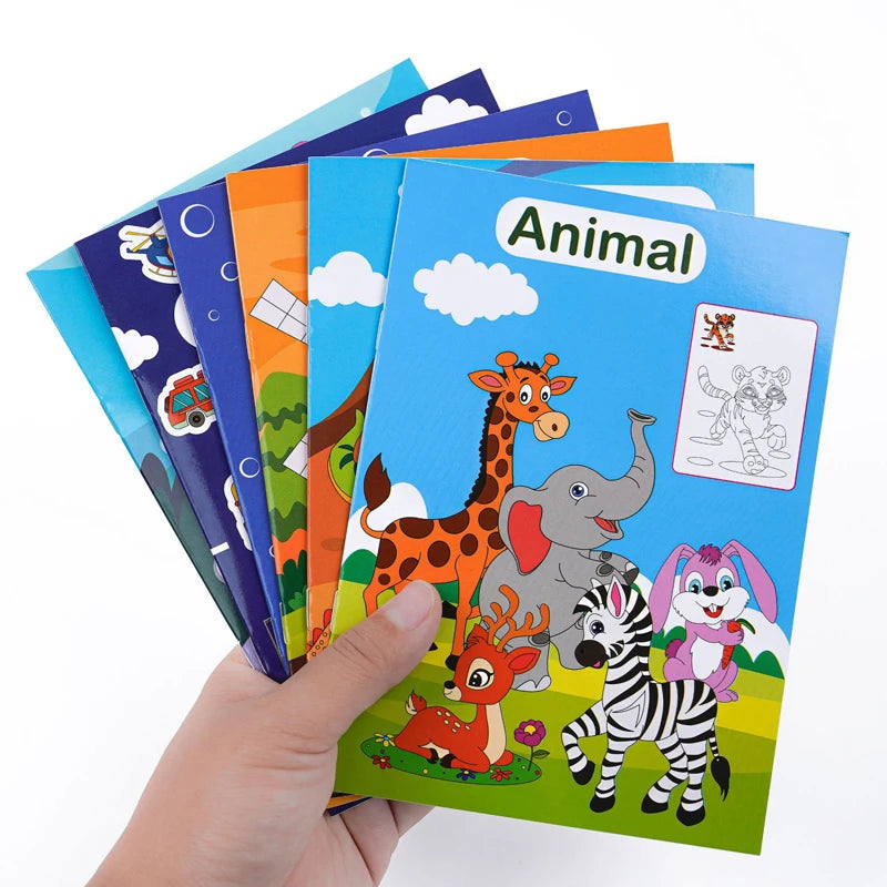 6 themed coloring books suitable for children or teenagers, used for training, art enlightenment, and stress relief for teenager