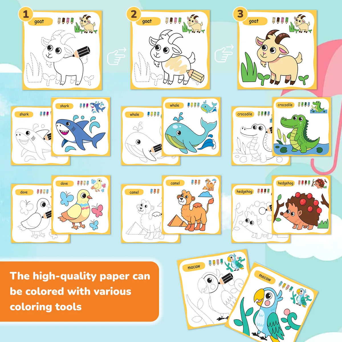 Children's Coloring Book for 3-6 Years Old, Suitable for Boys/girls in Early Childhood Education Coloring Book (set of 10 Books)