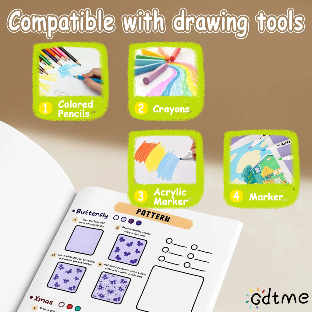 Adult DIY Coloring Book Bold Simple Styles Home Leisure Relaxing Stress Relief Parent Child Interaction Creativity Improving